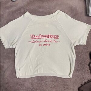 Budweiser Cream Crop Top pacsun